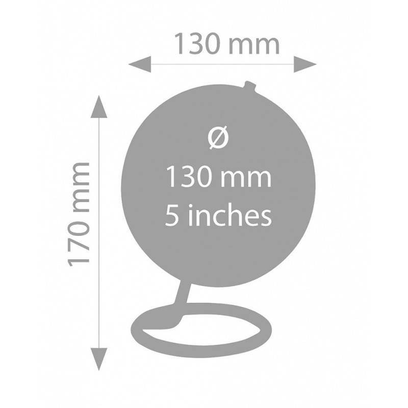 Globus TROIKA Galilei, śr. 13cm, metalowa podstawa, czarno-srebrny