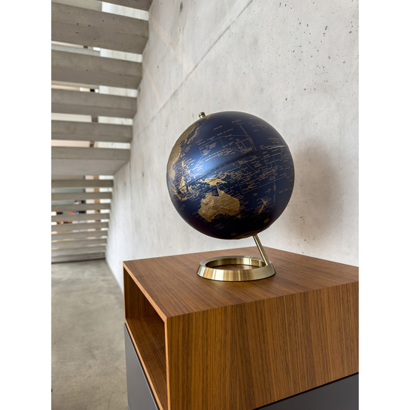 Globus TROIKA 23,5 Grad, śr. 25cm, metalowa podstawa, granatowo-złoty