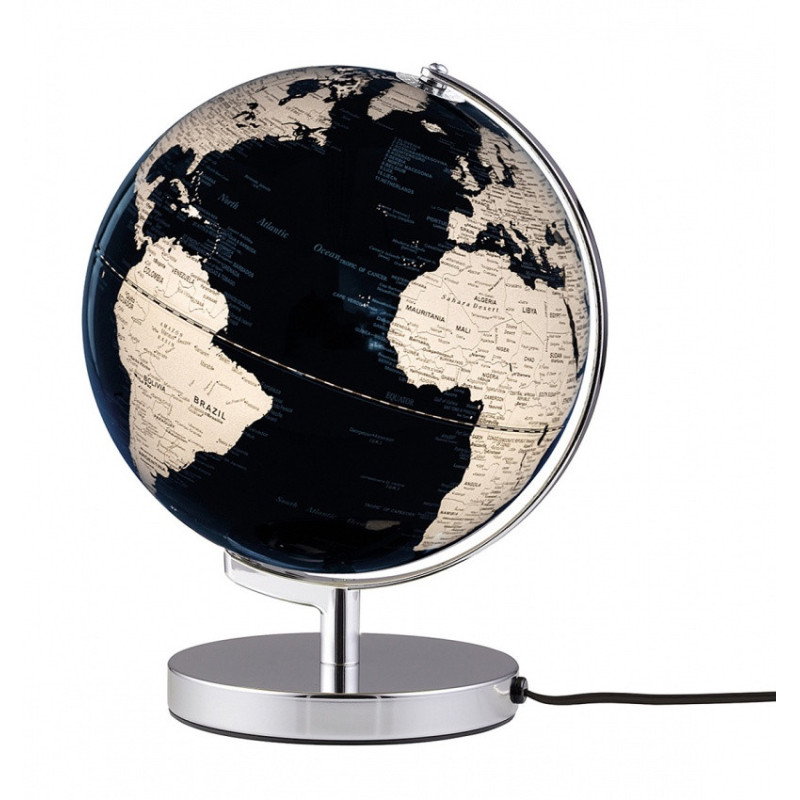 Globus TROIKA Terra Light, śr. 25cm, metalowa podstawa, czarno-srebrny