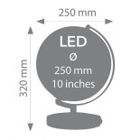 Globus TROIKA Terra Light, śr. 25cm, metalowa podstawa, czarno-srebrny