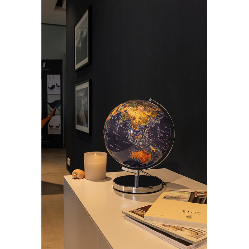 Globus TROIKA Terra Light, śr. 25cm, metalowa podstawa, niebiesko-zielony