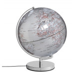 Globus podświetlany TROIKA Stellar Light, śr. 30cm, metalowa podstawa, srebrny