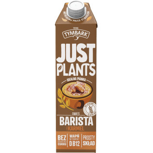 Napój roślinny TYMBARK Just Plants, owies-karmel, barista, 1l, krótki termin ważności