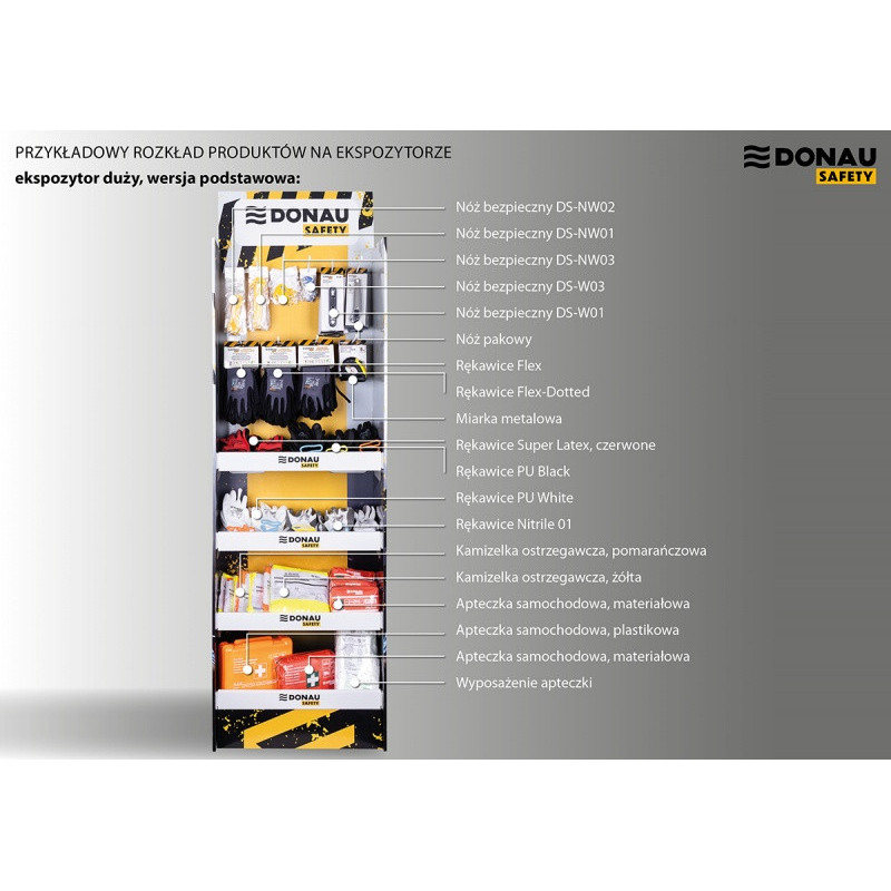 Wyposażenie do displaya DONAU SAFETY, duży, wersja podstawowa