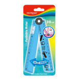 Cyrkola KEYROAD, linijka 15-30cm + kątomierz + cyrkiel w jednym, zawieszka, mix kolorów