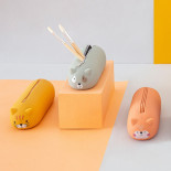 Piórnik tuba MIQUELRIUS, silikonowy soft touch, jednokomorowy 200×45×45mm, lisek, pomarańczowy