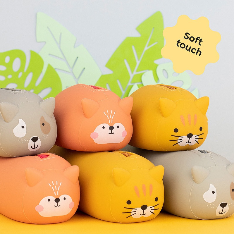 Piórnik tuba MIQUELRIUS, silikonowy soft touch, jednokomorowy 200×45×45mm, piesek, szary