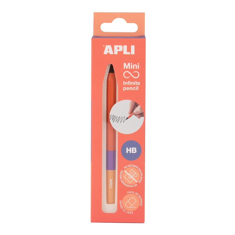 Ołówek wieczny APLI Infinite Tricolor, HB, 1 szt., pudełko kartonowe z zawieszką, pomarańczowy