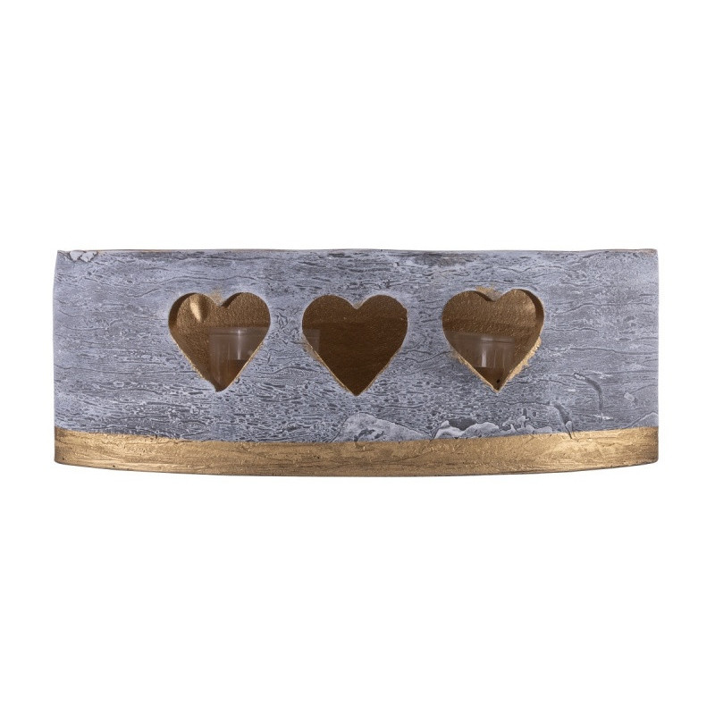 Lampion owal DONAU HOME Golden Heart, 270x95mm, grafitowy