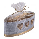 Lampion owal DONAU HOME Golden Heart, 270x95mm, grafitowy