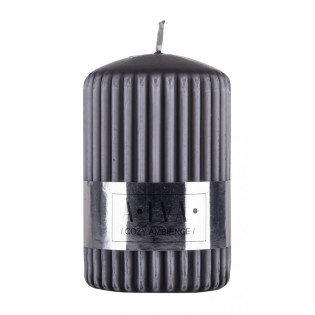 Świeca słupek ryflowana DONAU HOME Alva, 60x90mm, antracyt