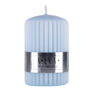 Świeca słupek ryflowana DONAU HOME Alva, 60x90mm, błękitny