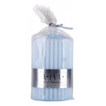 Świeca słupek ryflowana DONAU HOME Alva, 60x90mm, błękitny