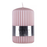 Świeca słupek ryflowana DONAU HOME Alva, 60x90mm, brudny róż
