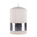 Świeca słupek ryflowana DONAU HOME Alva, 60x90mm, kremowy