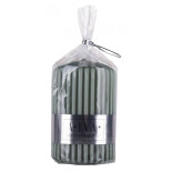 Świeca słupek ryflowana DONAU HOME Alva, 60x90mm, zielony