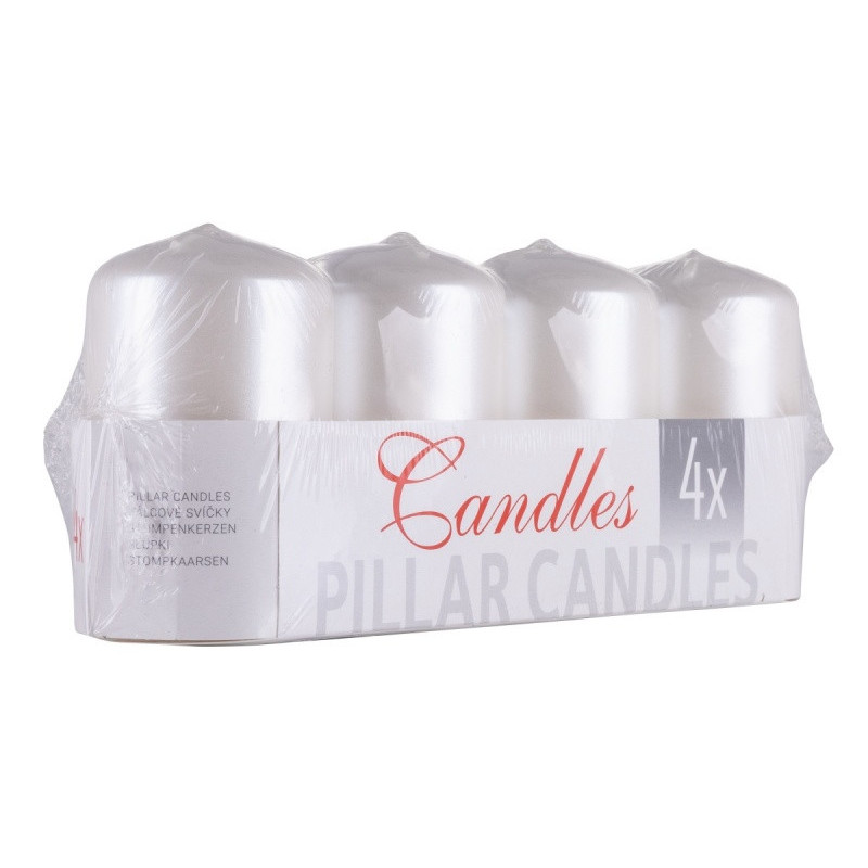 Świeca słupek DONAU HOME Adwent Lakier, 50x80mm, 4 szt., biały perła