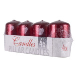 Świeca słupek DONAU HOME Adwent Lakier, 50x80mm, 4 szt., czerwony połysk