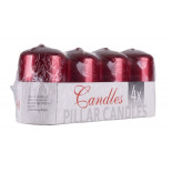 Świeca słupek DONAU HOME Adwent Lakier, 50x80mm, 4 szt., czerwony połysk