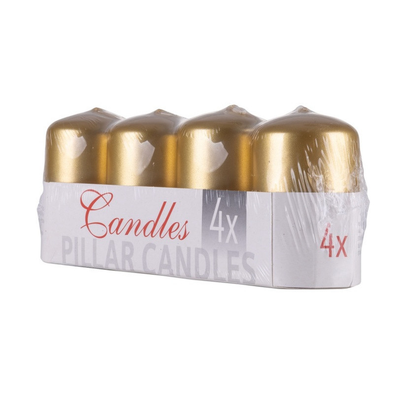Świeca słupek DONAU HOME Adwent Lakier, 50x80mm, 4 szt., złoty