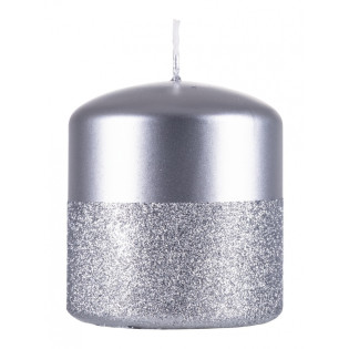 Świeca słupek DONAU HOME Onyx, 80x90mm, srebrny