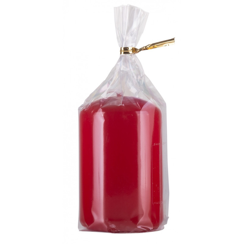 Świeca słupek DONAU HOME Standard Gloss, 50x80mm, czerwony