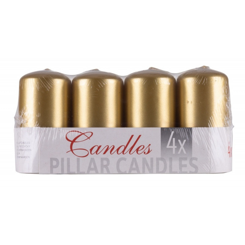 Świeca słupek DONAU HOME Standard Lakier, 50x100mm, 4 szt., złoty
