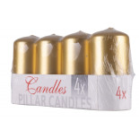Świeca słupek DONAU HOME Standard Lakier, 50x100mm, 4 szt., złoty