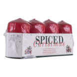 Świeca słupek DONAU HOME Spiced Christmas, 40x70mm, 4 szt., jabłko z cynamonem, czerwony