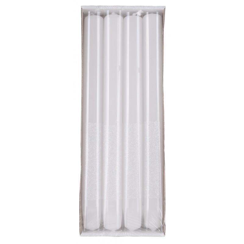 Świeca stołowa DONAU HOME Onyx, 22x250mm, 4 szt., biały