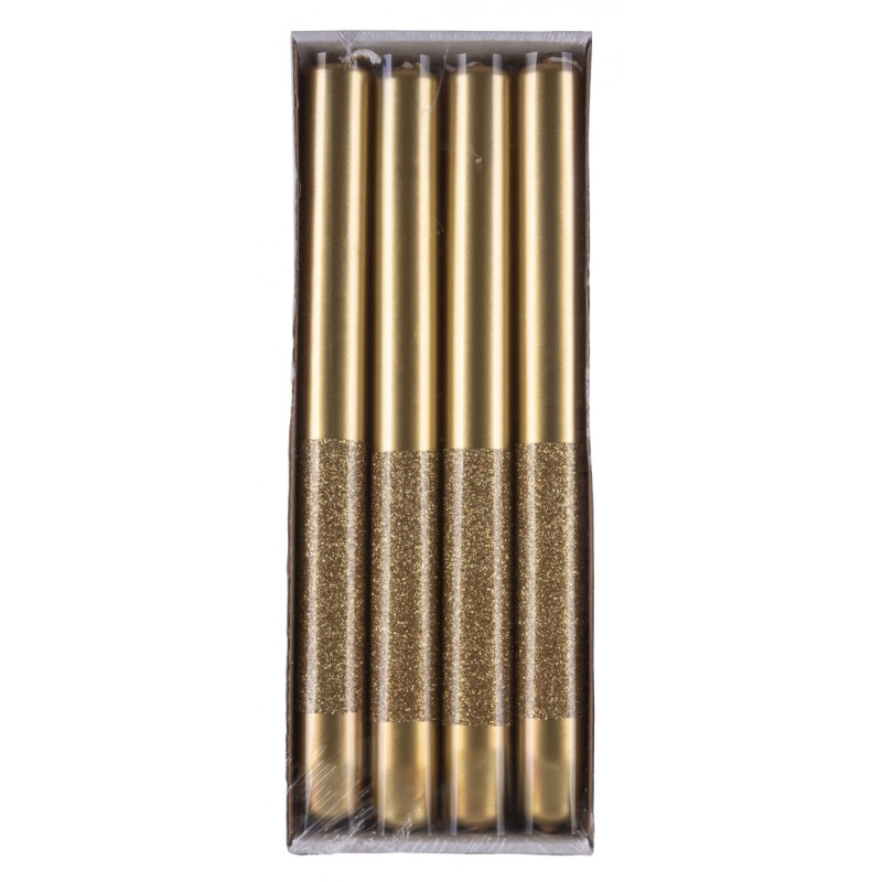 Świeca stołowa DONAU HOME Onyx, 22x250mm, 4 szt., złoty