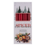 Świeca stołowa DONAU HOME Spiced Christmas, 20x170mm, 4 szt., pomarańcza z goździkami, czerwony