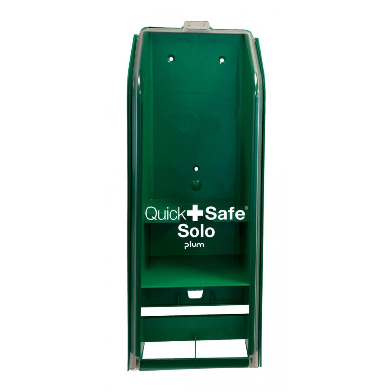 Dozownik PLUM QuickSafe Solo, pusty, do montażu na ścianie, zielony