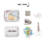 Wszystko do szkoły TRENDHAUS SCH, zestaw biurowy, 5 elementów, pudełko metalowe, mix kolorów