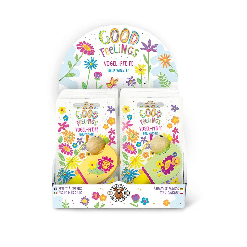 Gwizdek drewniany TRENDHAUS GFH, ptaszek, mix kolorów