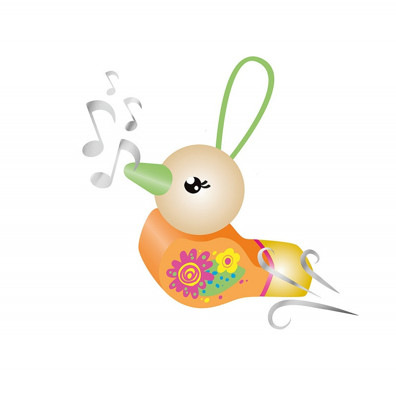 Gwizdek drewniany TRENDHAUS GFH, ptaszek, mix kolorów