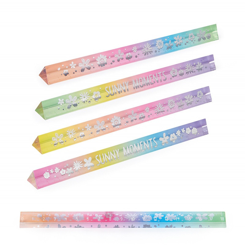 Linijka akrylowa TRENDHAUS GFH, tęcza, 18 cm, mix kolorów