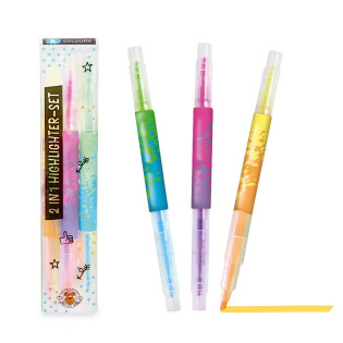 Zestaw zakreślaczy 2 w 1 TRENDHAUS BTS, 3 szt., mix kolorów