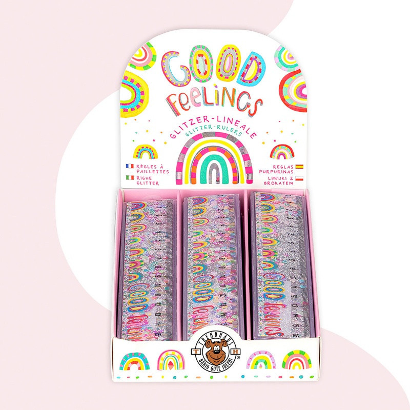 Linijka brokatowa TRENDHAUS GF, 16 cm, mix kolorów