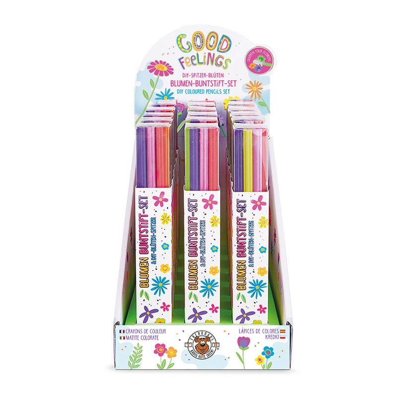 Zestaw kolorowych kredek z temperówką TRENDHAUS GFH, 9+1szt., mix kolorów