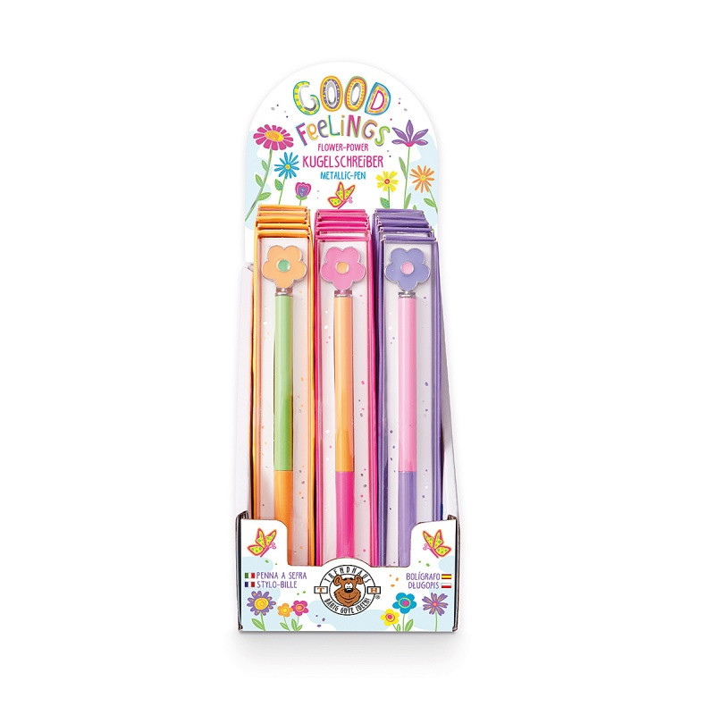 Długopis metalowy TRENDHAUS GFH, kwiatek, mix kolorów