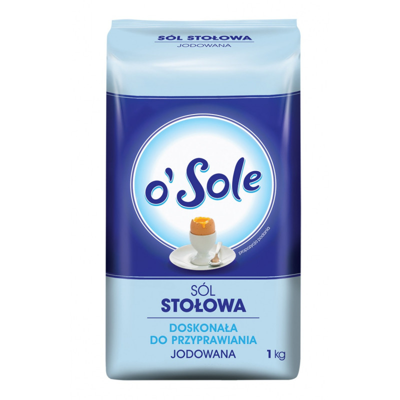 Sól stołowa jodowana O'SOLE, 1000g