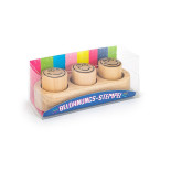 Zestaw drewnianych pieczątek TRENDHAUS Motivation, 3 szt., mix kolorów