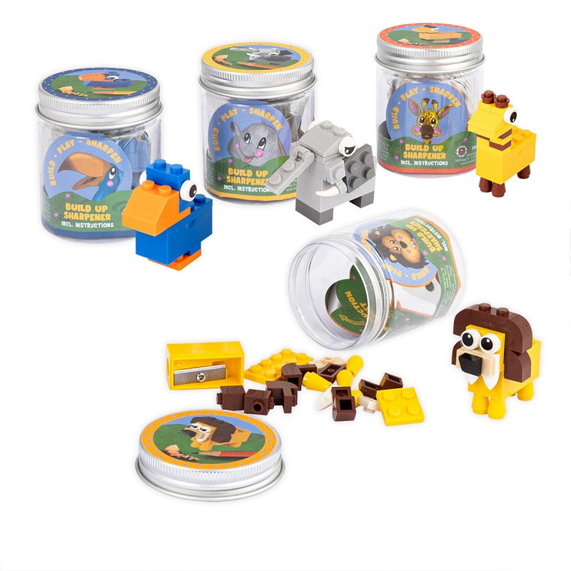 Temperówka z klocków TRENDHAUS T, zwierzęta w dżungli, mix kolorów