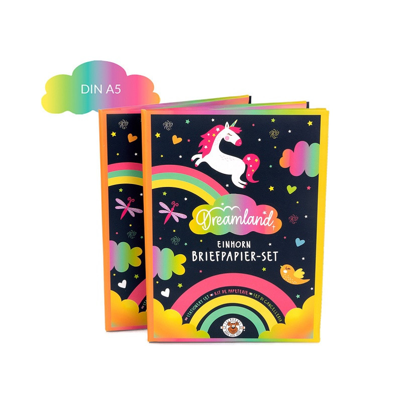 Zestaw papeterii z naklejkami TRENDHAUS Dreamland, 21 szt. mix kolorów