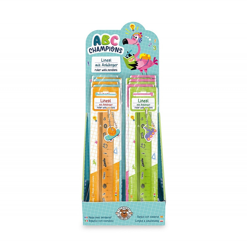 Linijka z zawieszką TRENDHAUS ABC-5, 15 cm, mix kolorów