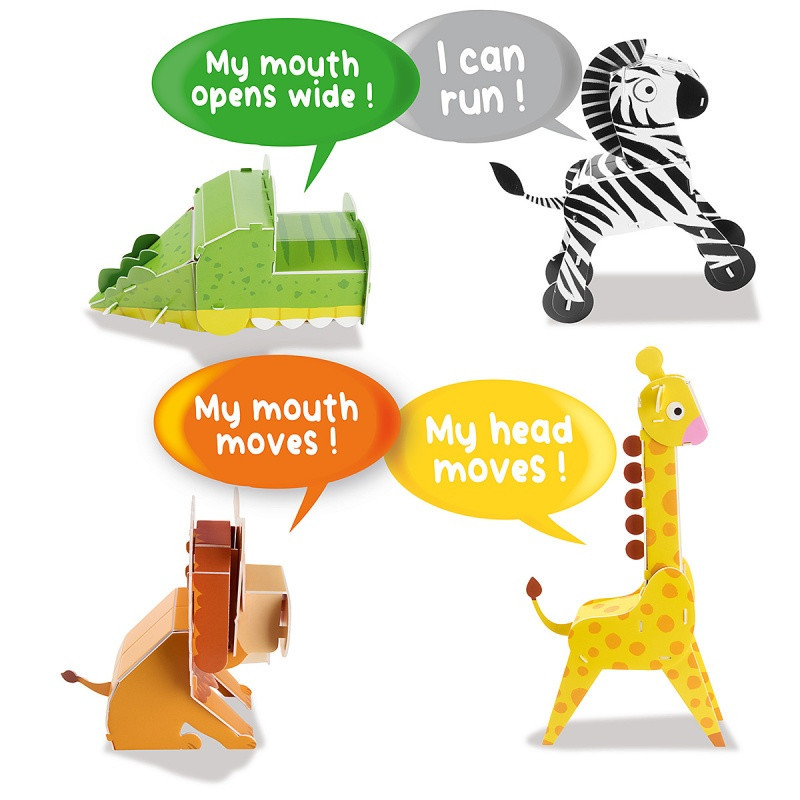 3D puzzle TRENDHAUS Animals, safari, mix kolorów