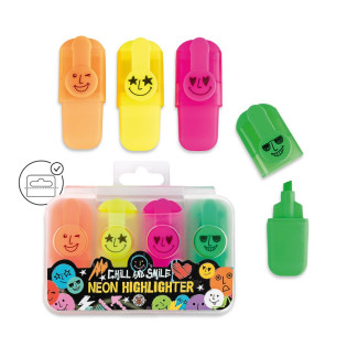 Zakreślacze neonowe TRENDHAUS Ch&S, zestaw 4 szt., mix kolorów