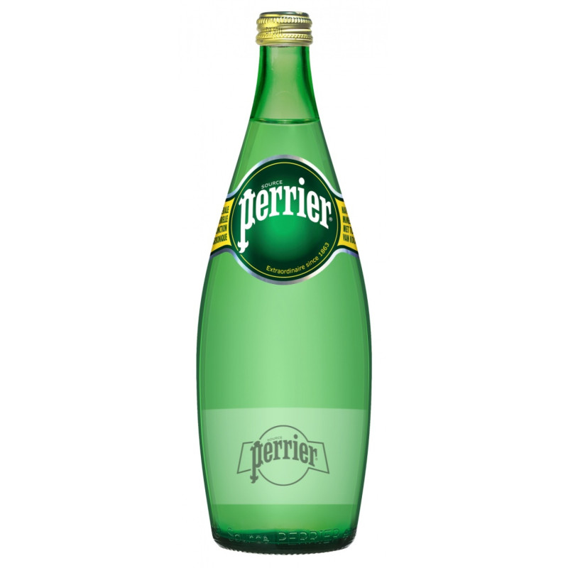 Woda PERRIER, mocny gaz, butelka szklana, 0,75l