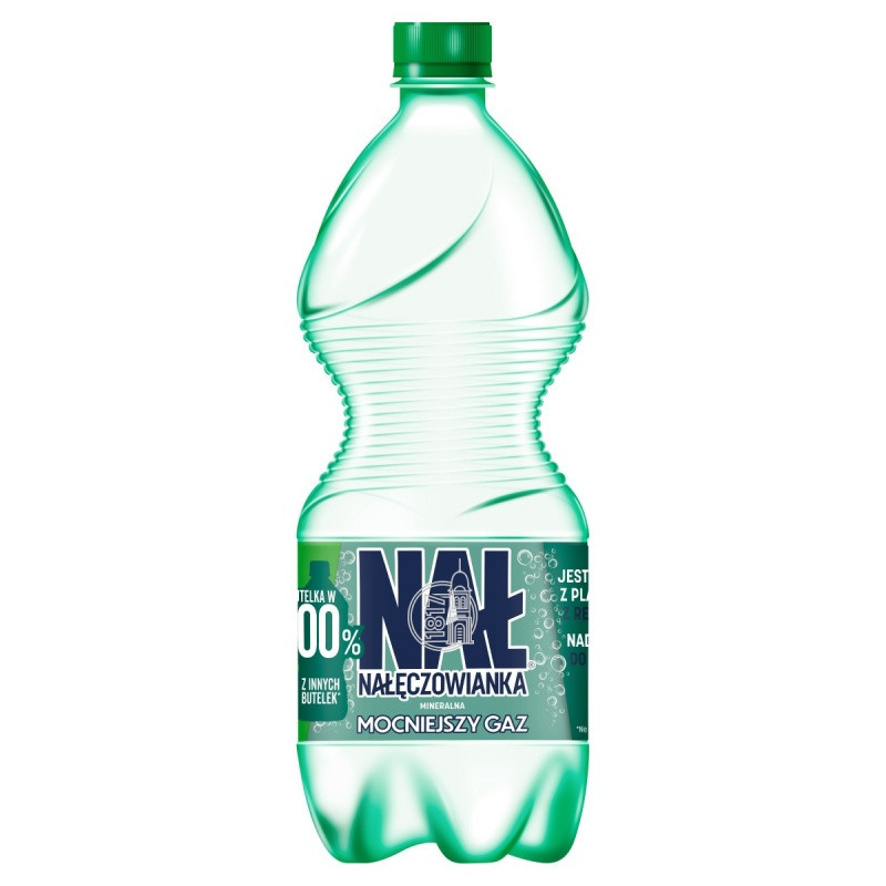 Woda mineralna NAŁĘCZOWIANKA, mocny gaz, 1l